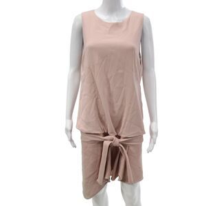 Jay Ahr Women Pink Sleeveless Shift Dress Knee Length Round Neck Size 38